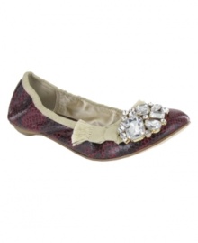 Ooh la la! With its embellishments and ribbon detail, Mia's Parisian flat looks like it came straight from the runways-yet it's still casual enough for every day. Available in olive, black or cobra print. Ooh la la! With its embellishments and ribbon detail, Mia's Parisian flat looks like it came straight from the runways-yet it's still casual enough for every day. Available in olive, black or cobra print.