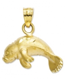 The perfect charm to commemorate your favorite creature of the sea! This adorable manatee is crafted in 14k gold. Chain not included. Approximate length: 7/10 inch. Approximate width: 6/10 inch.