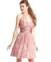 Play-up your feminine style in a dress from Morgan that unites glittered, a-line design with a charming halter neckline!