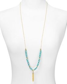 A perfect pop of color: delicate glass beads and gold plate add energy to this tassel necklace from Vanessa Mooney. It's the accessory we want bright now. A perfect pop of color: delicate glass beads and gold plate add energy to this tassel necklace from Vanessa Mooney. It's the accessory we want bright now.
