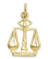 The perfect gift for the aspiring lawyer or judge, this symbolic scales of justice charm is crafted in polished 14k gold. Chain not included. Approximate length: 4/5 inch. Approximate width: 1/2 inch.