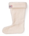 A supersoft and cozy sock that looks just like Hunter's classic welly, with fold top and logo applique.