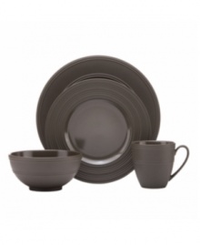 Elegance comes easy with kate spade's Nantucket-inspired Fair Harbor place settings. Durable stoneware in a warm mocha hue is half glazed, half matte and totally timeless.