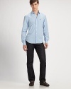 Everyday style is made simple in this fresh, cotton woven shirt.Button-frontChest patch pocketCottonMachine washImported