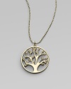 EXCLUSIVELY AT SAKS.COM. The branches are gold and the leaves are diamonds, in a graceful tree of life pendant on a gold ball chain. Diamonds, 0.10 tcw 14k yellow gold Chain length, about 16 Pendant diameter, about ¾ Lobster clasp Imported