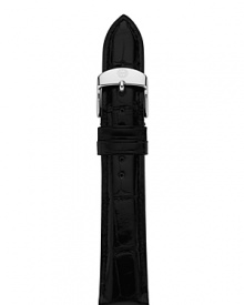 Update your look with a rich, black alligator strap. The stainless steel buckle has signature logo engraving. Interchangeable with any Michele watch head from the Deco, CSX-36, Moderne or Butterfly Collections. Update your look with a rich, black alligator strap. The stainless steel buckle has signature logo engraving. Interchangeable with any Michele watch head from the Deco, CSX-36, Moderne or Butterfly Collections.