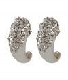 Glamorous earrings by New Yorks hot designer Alexis Bittar - Filled with delicate glass crystals and edgy metallic studs - Small, silver-colored metal tires - High quality costume jewelry - Perfect for evening looks with a cocktail dress, or during the day at the office