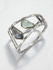 From the Miss Havisham Bel Air Collection. An asymmetrical piece accented in sparkling Swarovski crystals, green and grey stones. Swarovski crystalsGlass stonesRhodium-platingDiameter, about 2.25Hinged, magnetic closureMade in USA From the Miss Havisham Bel Air Collection. An asymmetrical piece accented in sparkling Swarovski crystals, green and grey stones. Swarovski crystalsGlass stonesRhodium-platingDiameter, about 2.25Hinged, magnetic closureMade in USA