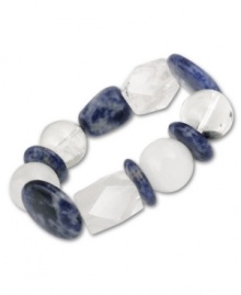 The magic and mystery of Brasil comes together on this stunning Avalonia Road bracelet. Stones from Brasil include sodalite (31 ct. t.w.), crystal (35 ct. t.w.) and quartz (18 ct. t.w.). Bracelet stretches to fit wrist. Approximate diameter: 3 inches. Approximate length: 6 inches. The magic and mystery of Brasil comes together on this stunning Avalonia Road bracelet. Stones from Brasil include sodalite (31 ct. t.w.), crystal (35 ct. t.w.) and quartz (18 ct. t.w.). Bracelet stretches to fit wrist. Approximate diameter: 3 inches. Approximate length: 6 inches.