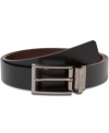 Elegant reversible belt by Kenneth Cole Reaction with cut out details on sides of buckle.