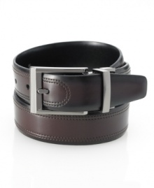 Smooth, pliable leather lends a soft sophisticated touch to any ensemble with this stitched Geoffrey Beene belt. Smooth, pliable leather lends a soft sophisticated touch to any ensemble with this stitched Geoffrey Beene belt.