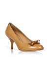 Inject feminine appeal to your look with these luxe kitten heel pumps from Salvatore Ferragamo - Bow-detailed front, kitten heel - Pair with cropped trousers, a tie-neck blouse, and a fitted blazer