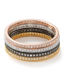 Crislu Micro Pave Round Stack Ring