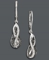 In great shape. Wrapped in Love's(tm) elegant drop earrings showcase an alluring abstract figure eight silhouette. Crafted in sterling silver, they sparkle with a chic combination of black (1/6 ct. t.w.) and white diamonds (1/10 ct. t.w.)--making them a stylish and versatile addition to your wardrobe. Approximate drop: 1/2 inch.