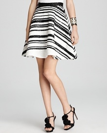 Alice + Olivia Skirt - Delaney Beaded Flare Alice + Olivia Skirt - Delaney Beaded Flare