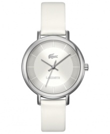This elegant sport watch Lacoste's Nice collection lends a charming look to casual wear. This elegant sport watch Lacoste's Nice collection lends a charming look to casual wear.