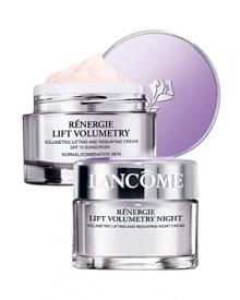 Formulated with GF-VolumetryTM complex for a lifting, youthful result. Set Contains: Renergie Lift Volumetry Day 1.7 oz.Renergie Lift Volumetry Night 2.6 oz. Formulated with GF-VolumetryTM complex for a lifting, youthful result. Set Contains: Renergie Lift Volumetry Day 1.7 oz.Renergie Lift Volumetry Night 2.6 oz.