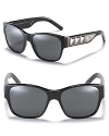 Burberry's signature quilting detail lends modern edge to these perennially cool wayfarer shades.