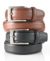 Round out your wardrobe with the sleek polish of this full-grain leather belt from Perry Ellis.