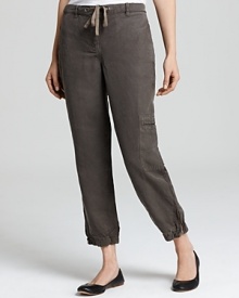 Lightweight and versatile, these Eileen Fisher cropped linen cargo pants lend effortless ease to off-duty days. Lightweight and versatile, these Eileen Fisher cropped linen cargo pants lend effortless ease to off-duty days.