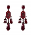 Stash away your studs and go for drama with R.J.Grazianos crystal drop earrings, perfect for giving your look a glamorous edge - Silver-toned frames with prong set scarlet red crystals - Wear with swept up hair as a finishing touch to cocktail or evening dresses