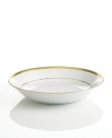 Add the warm glow of gold to your formal table with the classic style of theGrand Buffet Gold collection. Present the perfect pasta in the perfect bowl. Deep shape helps pasta retain warmth. Add the warm glow of gold to your formal table with the classic style of theGrand Buffet Gold collection. Present the perfect pasta in the perfect bowl. Deep shape helps pasta retain warmth.