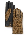 Wild style meets innovation in these leopard-print suede gloves with touch technology from Grandoe.