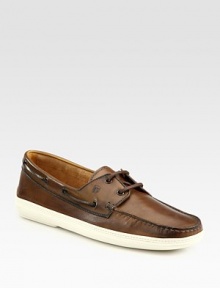 Lovely lace-up design in antiqued leather for an all-time favorite look.Leather upperLeather liningRubber soleMade in Italy Lovely lace-up design in antiqued leather for an all-time favorite look.Leather upperLeather liningRubber soleMade in Italy