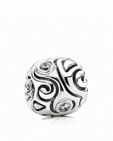Swirling lines and bezel-set cubic zirconia stones make this sterling silver PANDORA charm bewitching. Swirling lines and bezel-set cubic zirconia stones make this sterling silver PANDORA charm bewitching.