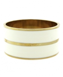 Crazy for colorblocking? Take it to the next level in Vince Camuto's luxurious style. This cuff bracelet combines a chic mix of cream-colored plating and gold tone mixed metal. Bracelet slips effortlessly over the wrist. Approximate diameter: 2-1/2 inches. Crazy for colorblocking? Take it to the next level in Vince Camuto's luxurious style. This cuff bracelet combines a chic mix of cream-colored plating and gold tone mixed metal. Bracelet slips effortlessly over the wrist. Approximate diameter: 2-1/2 inches.