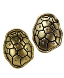 Trendy and textured. From T Tahari's Python Collection comes these chic embossed clip on earrings. Adorned with sparkling light Colorado crystals, they're crafted in antique gold tone mixed metal (and nickel-free for sensitive skin). Approximate length: 1-1/2 inches. Trendy and textured. From T Tahari's Python Collection comes these chic embossed clip on earrings. Adorned with sparkling light Colorado crystals, they're crafted in antique gold tone mixed metal (and nickel-free for sensitive skin). Approximate length: 1-1/2 inches.