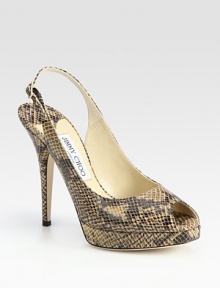 Snake-embossed leather topped with an adjustable slingback strap, ultra-high heel and platform. Self-covered heel, 5 (125mm)Covered platform, 1 (25mm)Compares to a 4 heel (100mm)Snake-embossed leather upperLeather liningBuffed leather solePadded insoleMade in ItalyOUR FIT MODEL RECOMMENDS ordering one half size up as this style runs small. Snake-embossed leather topped with an adjustable slingback strap, ultra-high heel and platform. Self-covered heel, 5 (125mm)Covered platform, 1 (25mm)Compares to a 4 heel (100mm)Snake-embossed leather upperLeather liningBuffed leather solePadded insoleMade in ItalyOUR FIT MODEL RECOMMENDS ordering one half size up as this style runs small.