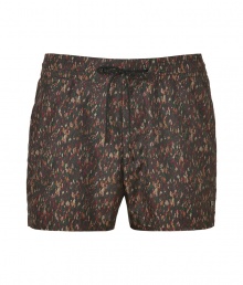 With their cool tonal print and shorter length, Marc by Marc Jacobs drawstring swim shorts are a contemporary choice perfect for both pre- and post-pool lounging - Elasticized drawstring waistline, side and back slit pockets, side slit on legs - Shorter length - Team with graphic tees and flip-flops for a cool beach look