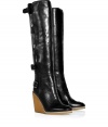 Add a punch of Parisian cool into your edgy footwear collection with Laurence Dacades buckled leather boots, detailed with a contrast natural crepe sole for a chic, casual finish - Rounded toe, stitched front, two-way side zip, buckle closures, leather welt, crepe sole - Pair with super slim skinnies and chunky knits