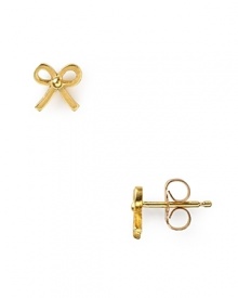 Talk about charm. This delicate pair of 14K gold dipped bow-shaped earrings from Dogeared wrap up feminine style. Talk about charm. This delicate pair of 14K gold dipped bow-shaped earrings from Dogeared wrap up feminine style.