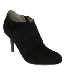 Try on DKNYC's Samira booties and watch as the smooth suede and thin heel top off your look with elegant style. Try on DKNYC's Samira booties and watch as the smooth suede and thin heel top off your look with elegant style.