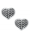 Love defined. Giani Bernini's pretty & petite heart studs feature a textured surface. Set in sterling silver. Approximate diameter: 1/2 inch.