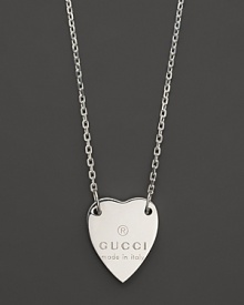 Wear Gucci close to your heart with this engraved necklace from the Trademark collection. Wear Gucci close to your heart with this engraved necklace from the Trademark collection.
