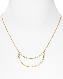 Going for the gold doesn't get more glamorous than with this simply styled 18-karat vermeil necklace from Gorjana, which features a sculptural crescent shaped pendant. Going for the gold doesn't get more glamorous than with this simply styled 18-karat vermeil necklace from Gorjana, which features a sculptural crescent shaped pendant.