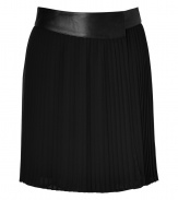 With a luxe leather waistband and micro pleating, Steffen Schrauts black skirt is the perfectly versatile choice for workweek chic - Lambskin waistband, micro pleated skirt, hidden side closure - Wrapped silhouette - Wear with a feminine top, opaque tights and heels