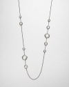 From the Wicked Collection. A long and elegant style with faceted clear quartz stations set in blackened sterling silver on a link chain. Black rhodium-plated sterling silverClear quartzLength, about 36Lobster clasp closureImported 