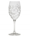 Scrolling vines climb this floral-inspired stemware to lend your table a touch of garden elegance. With careful detail, the frosted design melds with the classic shape for a truly stylish collection. (Clearance)