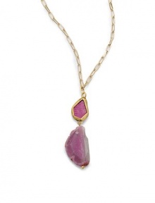 THE LOOKDouble tiered pendantVariegated agate detailLizard skin accentsRectangle chainGoldplated brass settingLobster claspTHE MEASUREMENTPendant width, about 1Pendant length, about 3.5Length, about 27ORIGINMade in USA THE LOOKDouble tiered pendantVariegated agate detailLizard skin accentsRectangle chainGoldplated brass settingLobster claspTHE MEASUREMENTPendant width, about 1Pendant length, about 3.5Length, about 27ORIGINMade in USA