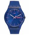 Eye-catching colors define the classic Swatch style on this Royal Blue Rebel collection watch.