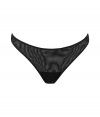 Sexy thong in fine black synthetic fiber (stretch tulle) - very comfortable due to stretch content - comfortable moderate broad waistband - perfect elastic fit - simple, stylish, sexy - fits under (almost) all outfits