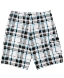 Greet the season in chill, surfer style with these plaid board shorts from O'Neill. Greet the season in chill, surfer style with these plaid board shorts from O'Neill.