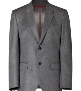Exquisitely tailored for a flawless fit, Marc by Marc Jacobs soft cashmere-silk blazer is a luxe wardrobe staple guaranteed to give your look a seamlessly sophisticated edge - Notched lapel, long sleeves, buttoned cuffs, double-buttoned front, flap pockets, back vent - Contemporary tailored fit - Wear with an immaculately cut shirt and matching trousers