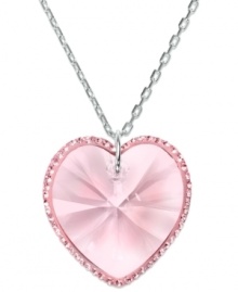 Express your affection for someone special with this sweet, romantic design. Swarovki's Reverie pendant features a perfectly-faceted light rose crystal pendant wrapped in a delicate Pointiage edging. Crafted in silver tone mixed metal. Approximate length: 15 inches. Approximate drop: 3/4 inch. Express your affection for someone special with this sweet, romantic design. Swarovki's Reverie pendant features a perfectly-faceted light rose crystal pendant wrapped in a delicate Pointiage edging. Crafted in silver tone mixed metal. Approximate length: 15 inches. Approximate drop: 3/4 inch.