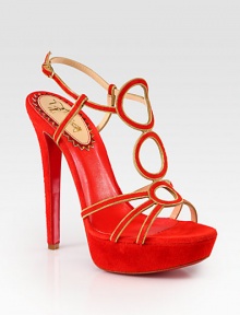 Instantly feminine strappy design pairing soft suede with chic goldtone chain trim. Self-covered heel, 5½ (140mm)Covered platform, 1½ (40mm)Compares to a 4 heel (100mm)Leather and chain upperAdjustable ankle strapLeather liningSignature red leather solePadded insoleMade in Italy Instantly feminine strappy design pairing soft suede with chic goldtone chain trim. Self-covered heel, 5½ (140mm)Covered platform, 1½ (40mm)Compares to a 4 heel (100mm)Leather and chain upperAdjustable ankle strapLeather liningSignature red leather solePadded insoleMade in Italy
