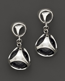 Bold sterling silver earrings, gleaming with black onyx, are elegant showcases for Di MODOLO's iconic Triadra design. Bold sterling silver earrings, gleaming with black onyx, are elegant showcases for Di MODOLO's iconic Triadra design.